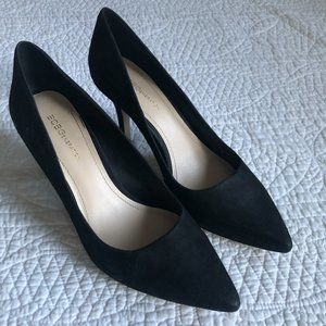 BCBG black suede pump